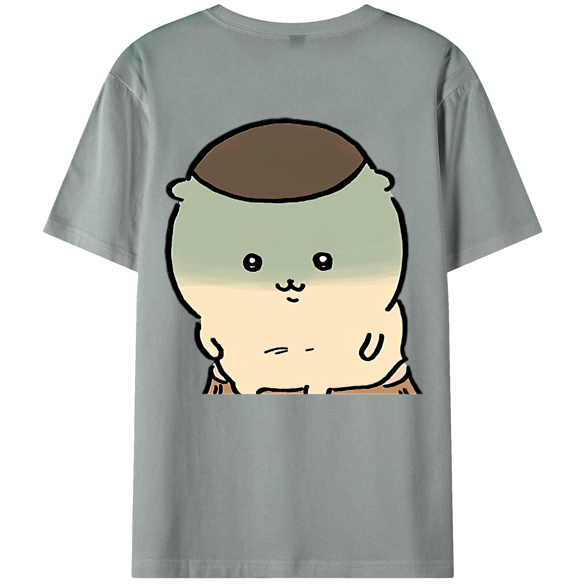 （画像用） ちいかわ くりまんじゅう Chii-kawa kuri manjū 綿100％ メンズ半袖Tシャツ（バックプリント） 通気性